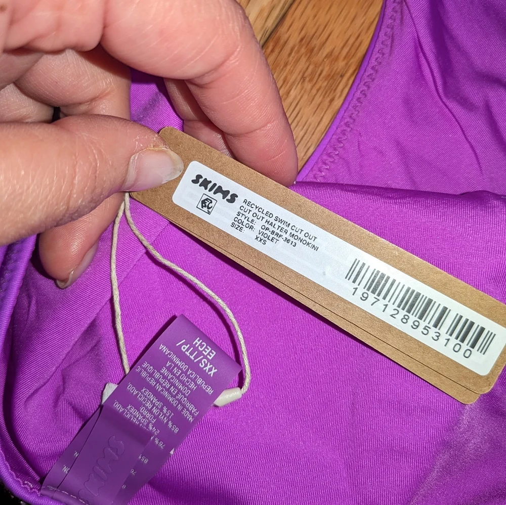 NWT SKIMS SWIM CUT OUT HALTER MONOKINI IN VIOLET